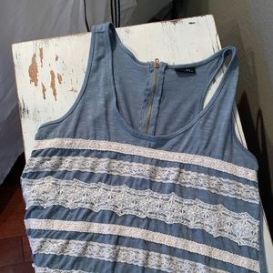 Blue lace tank top